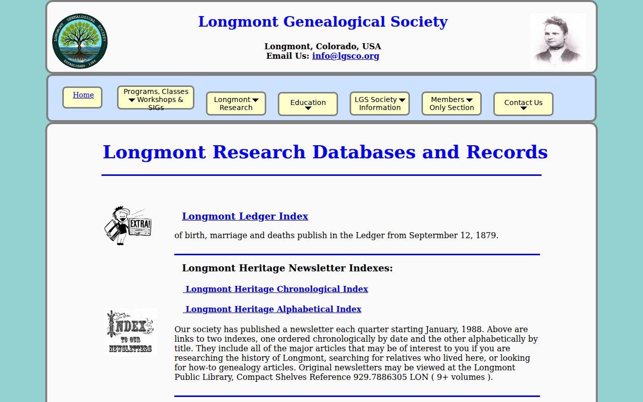 Longmont city directory genealogical society projects