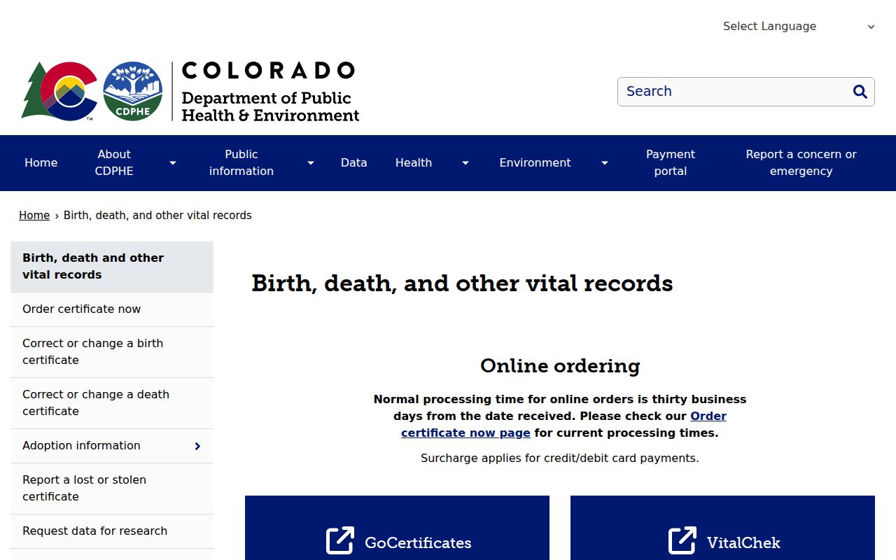 Longmont residents directory Colorado vital records access