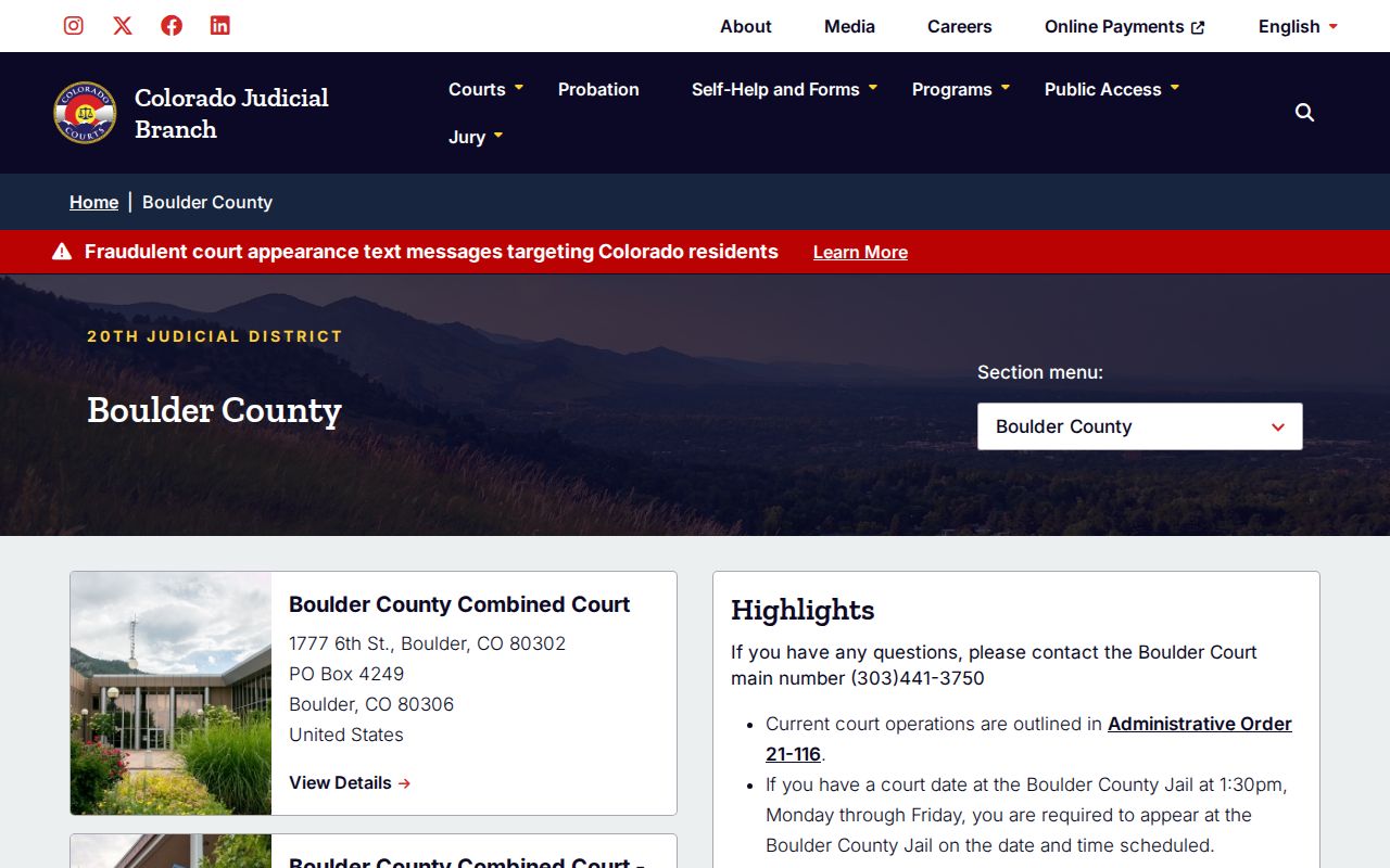 Longmont resident lookup Boulder County court records route