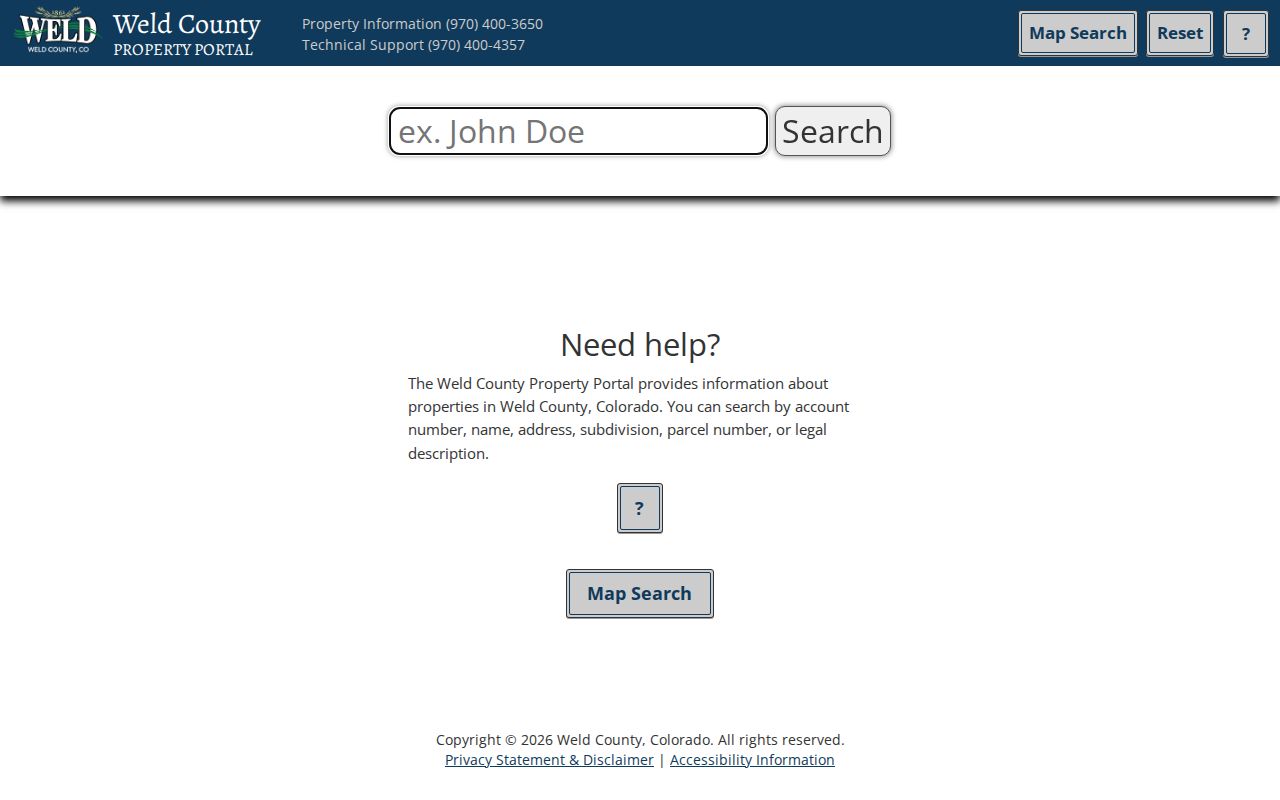 Longmont street directory Weld property search fields